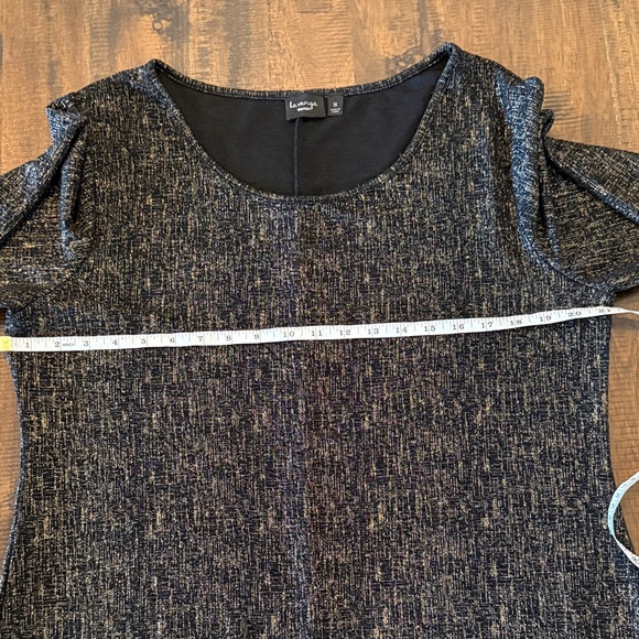 La Vanya Elegant Black and Gold Women's Blouse - Picture 5 of 6